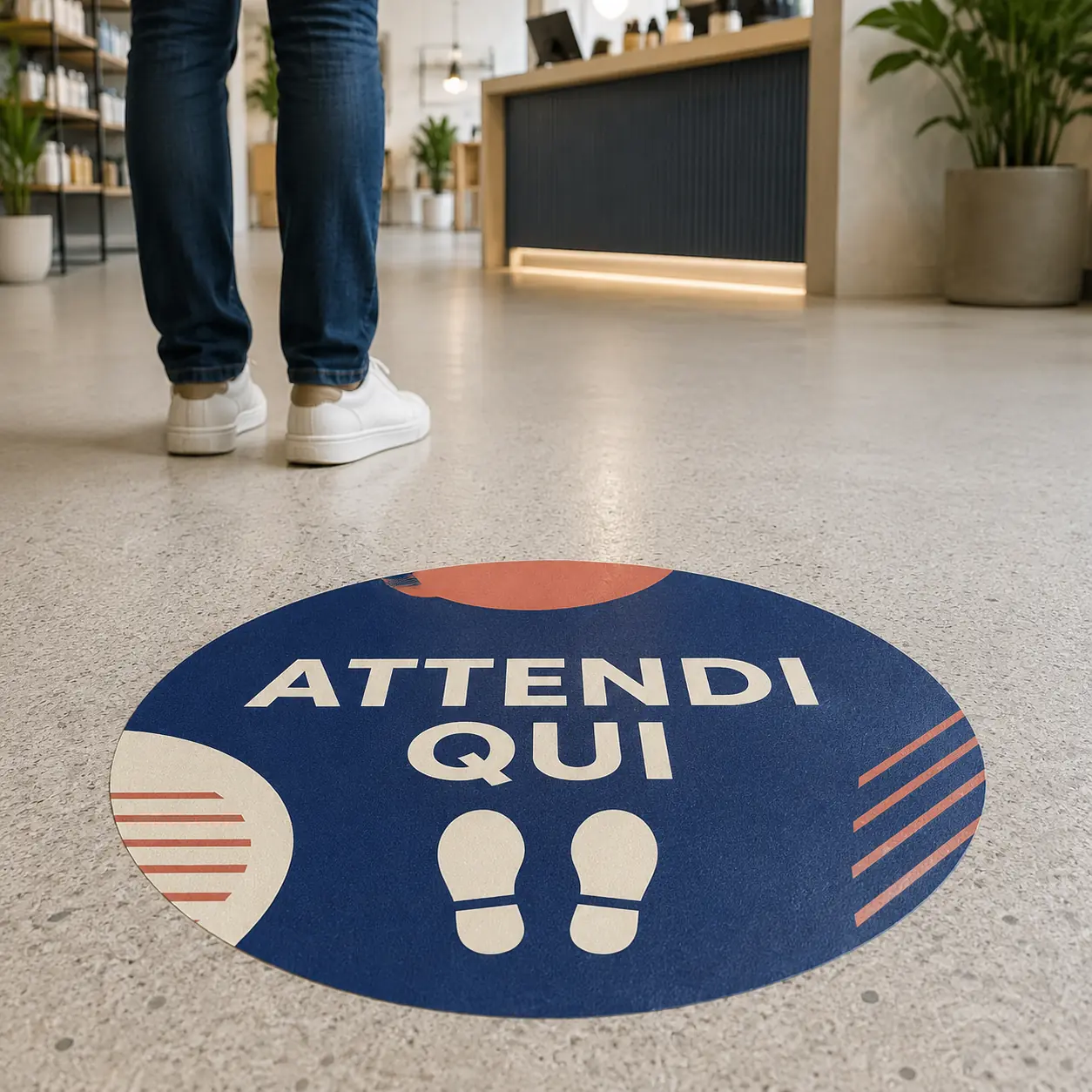 Adesivi per attesa e distanze