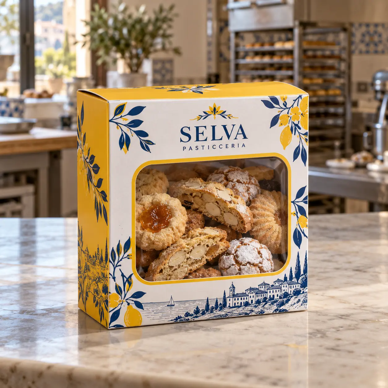 Un singolo prodotto completo: Scatola finestrata per biscotti